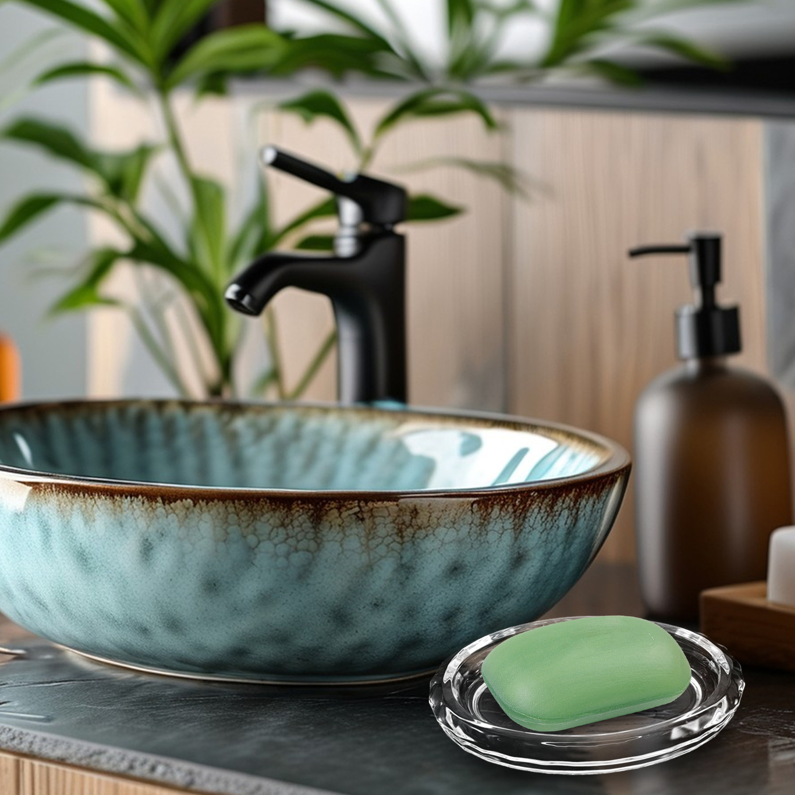 Glass Soap Dish - 2 stuks hoogwaardige transparante glazen zeephouder,