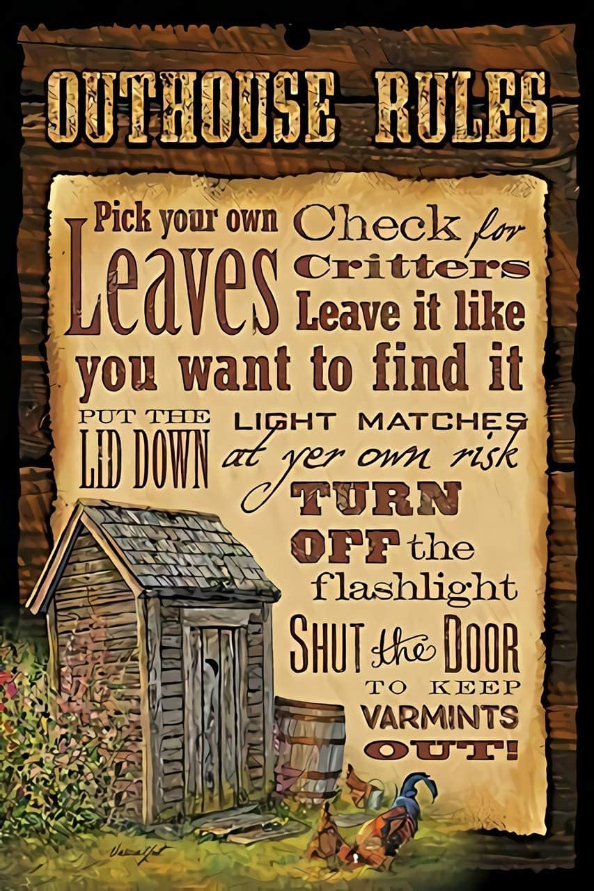 Home Bathroom Rules - Y1, Vintage metalen blikken bord Badkamer