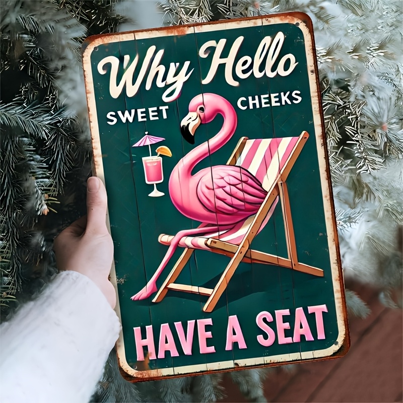 Home Bathroom Sign - Kamerdecoratie Flamingo Metalen Bord, 7.8x11.8in, Originele
