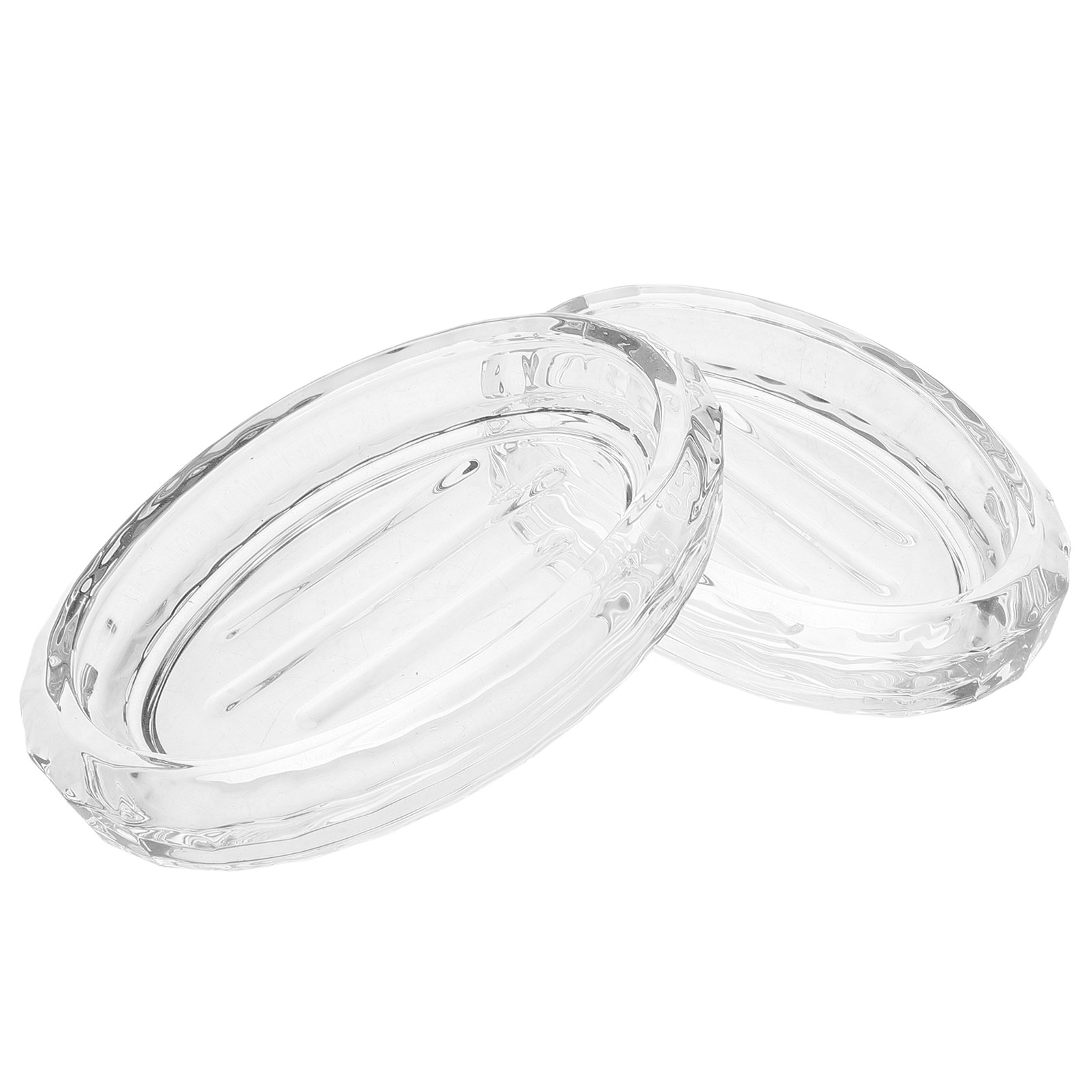 Glass Soap Dish - 2 stuks transparante glazen zeepbakje, ovale