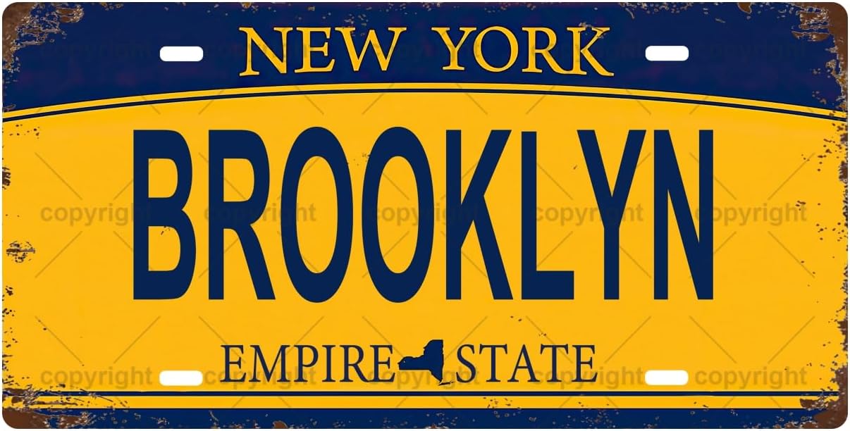 Home Bathroom Sign - BROOKLYN Vintage metalen blikken bord, kentekenplaat,