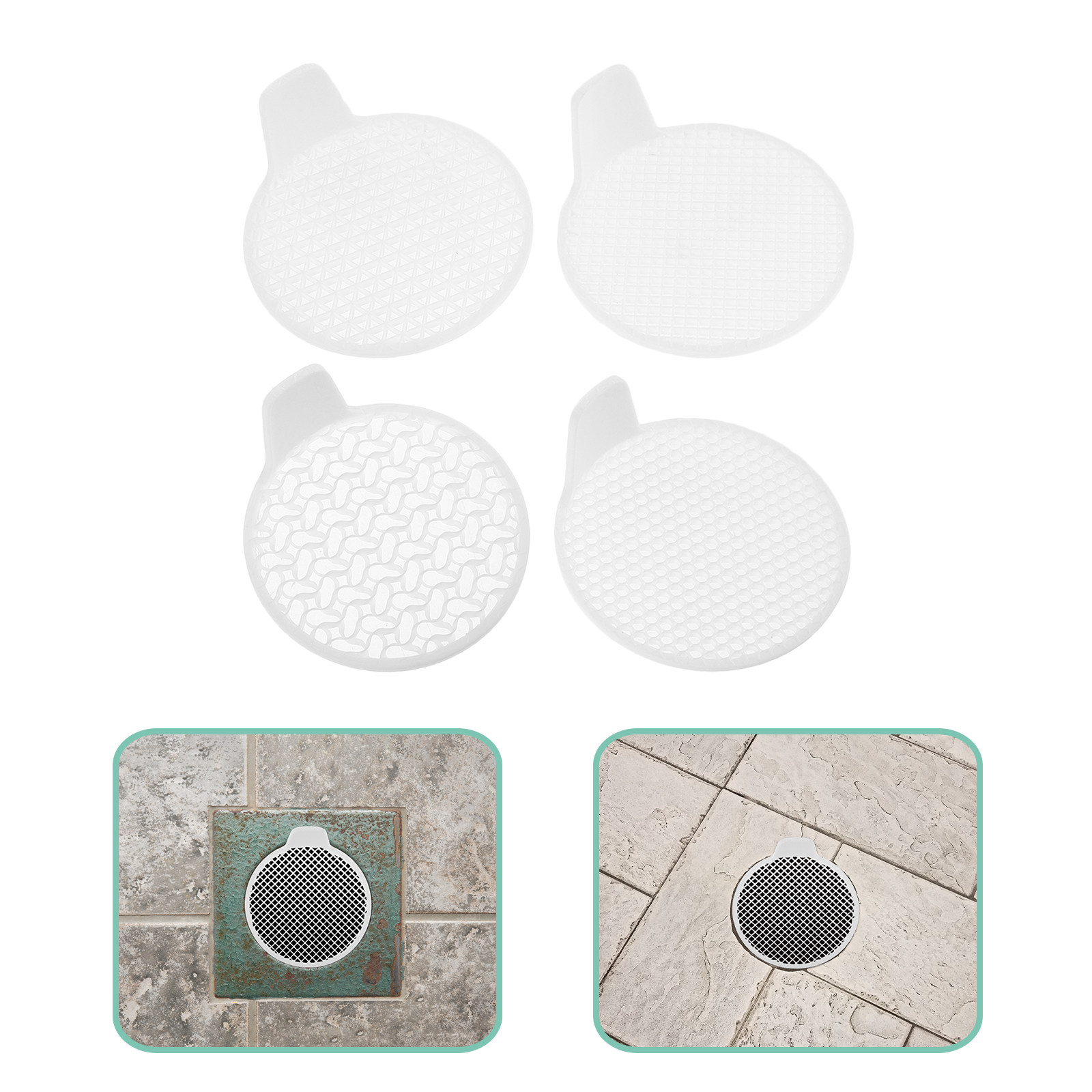 Drain Hair Catcher - 4-delige badkamer afvoer haarvanger mesh zeef