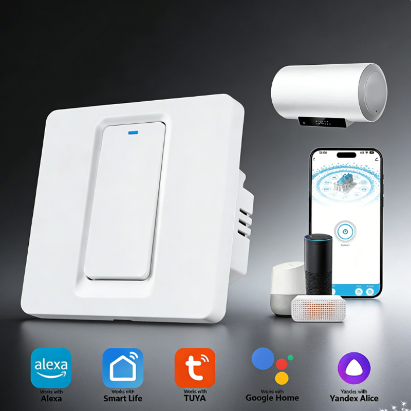 Home Bathroom Water Heater - Slimme boilerschakelaar/WiFi en Bluetooth-aanraakbediening Werkt met