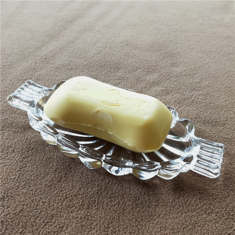 Glass Soap Dish - Moderne beknopte handgreep glazen zeepbakje sierglas