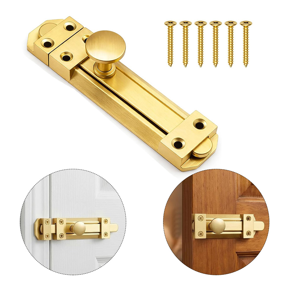 Home Bathroom Door - 5 inch massief messing schuifdeurslot, beveiligingspoortbout,