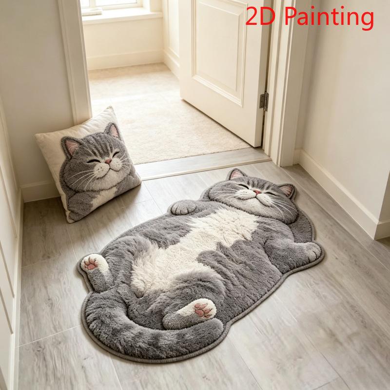 Jet Home Bathroom Mats - 1 stuk schattig kattenvormig vloerkleed, stijlvol