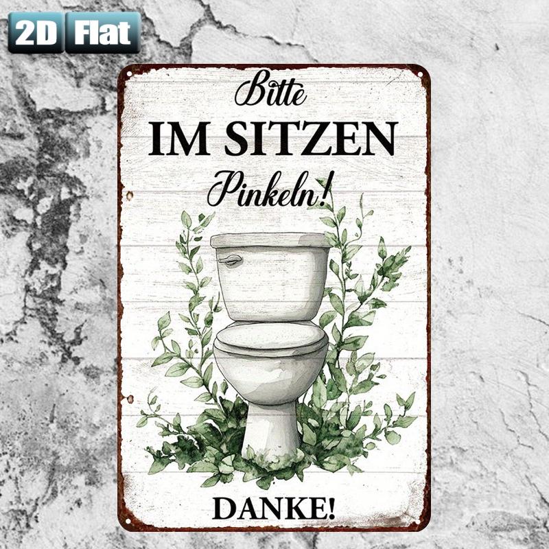 Home Bathroom Rules - Retro metalen bord met de tekst