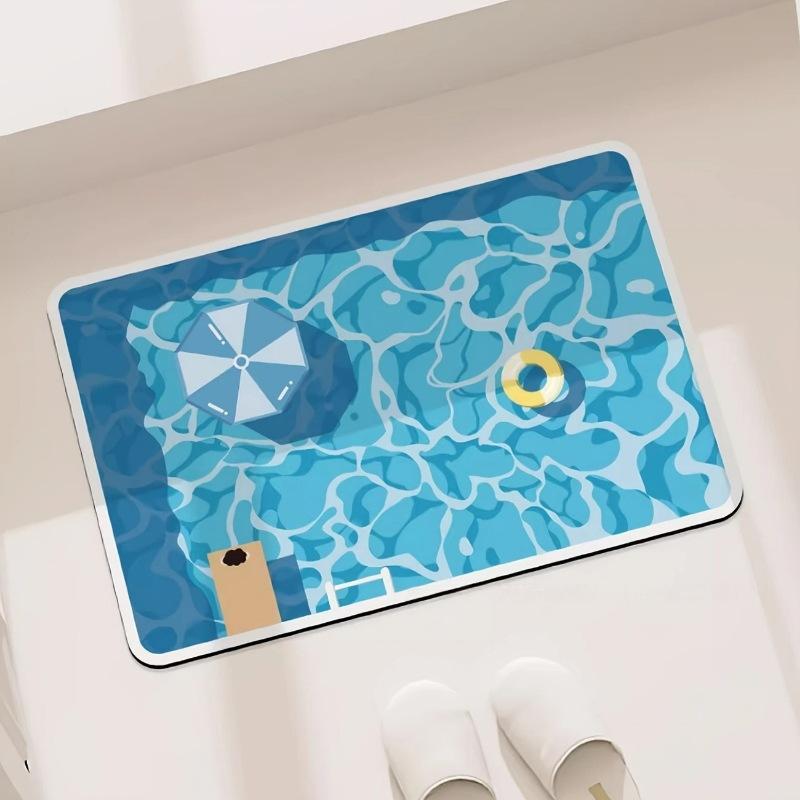Jet Home Bathroom Mats - Rubberen badkamer antislipvloermat waterabsorberend sneldrogend cartoon