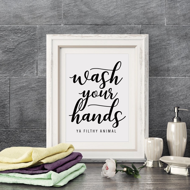 Home Bathroom Quotes - Was je handen je smerig dier