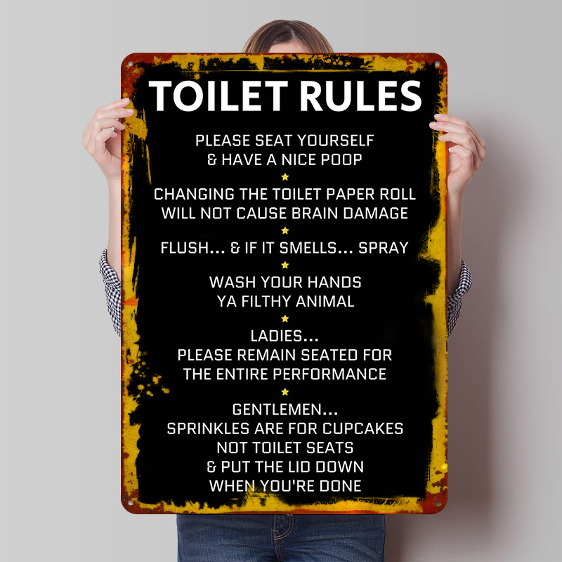 Home Bathroom Rules - Toiletregels Tin Poster Aangepaste Retro Wall