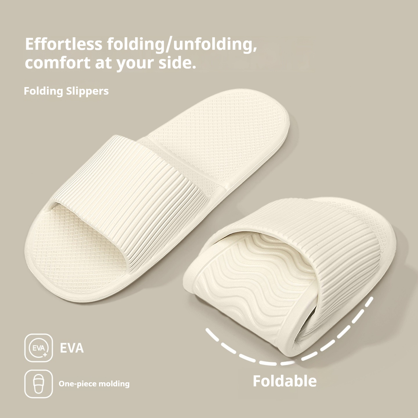 Home Bath - Eén geheel gevormde, opvouwbare slippers voor