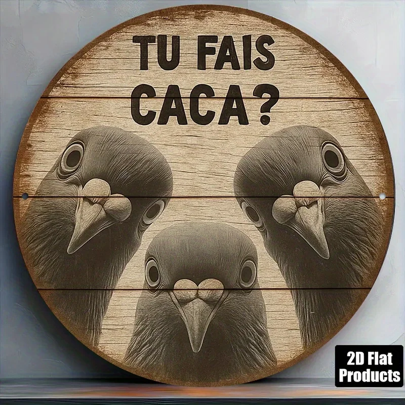 Home Bathroom Quotes - Grappige drie duiven Franse quote ronde