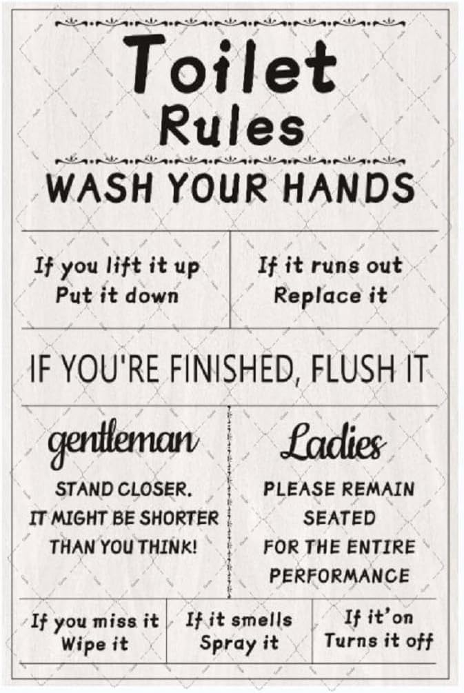 Cusde Toiletregels Metalen Tin - Home Bathroom Rules recensie en prijs