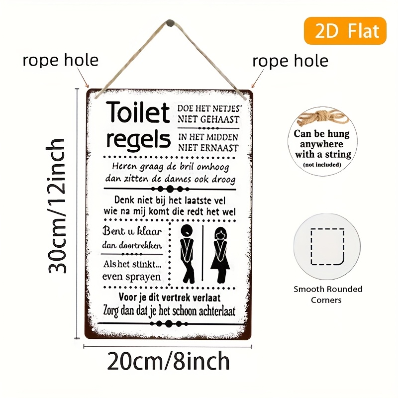 Grappige Nederlandse badkamerr - Home Bathroom Rules recensie en prijs