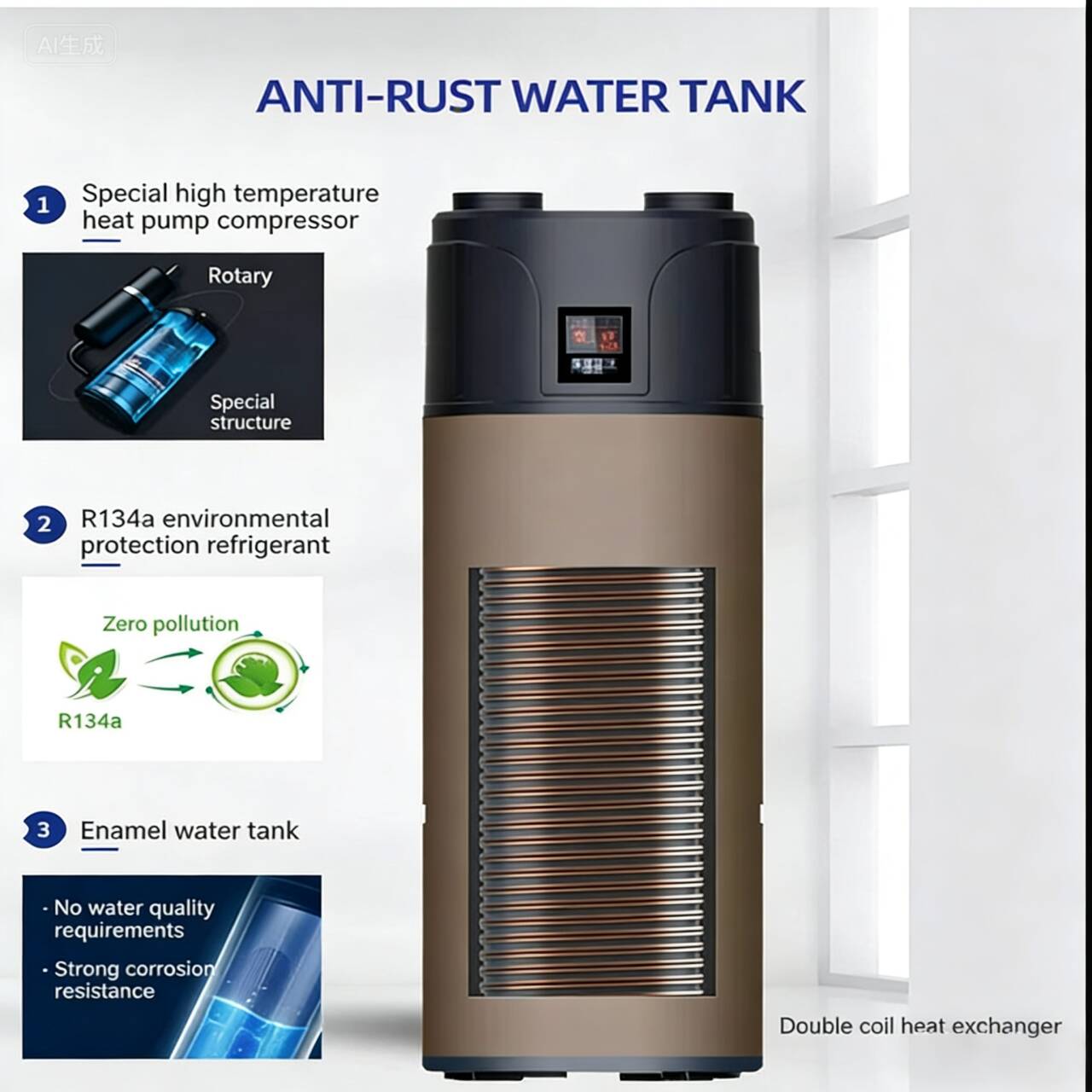 200L All-in-One warmtepompboil - Home Bathroom Water Heater recensie en prijs