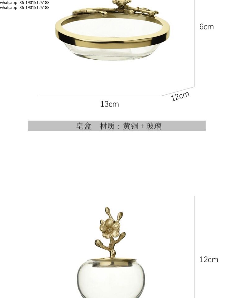Europese stijl gouden messing  - Glass Soap Dish recensie en prijs