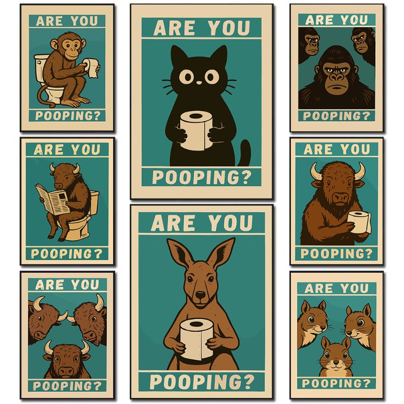 Grappige dierentoiletposter Ca - Home Bathroom Quotes recensie en prijs