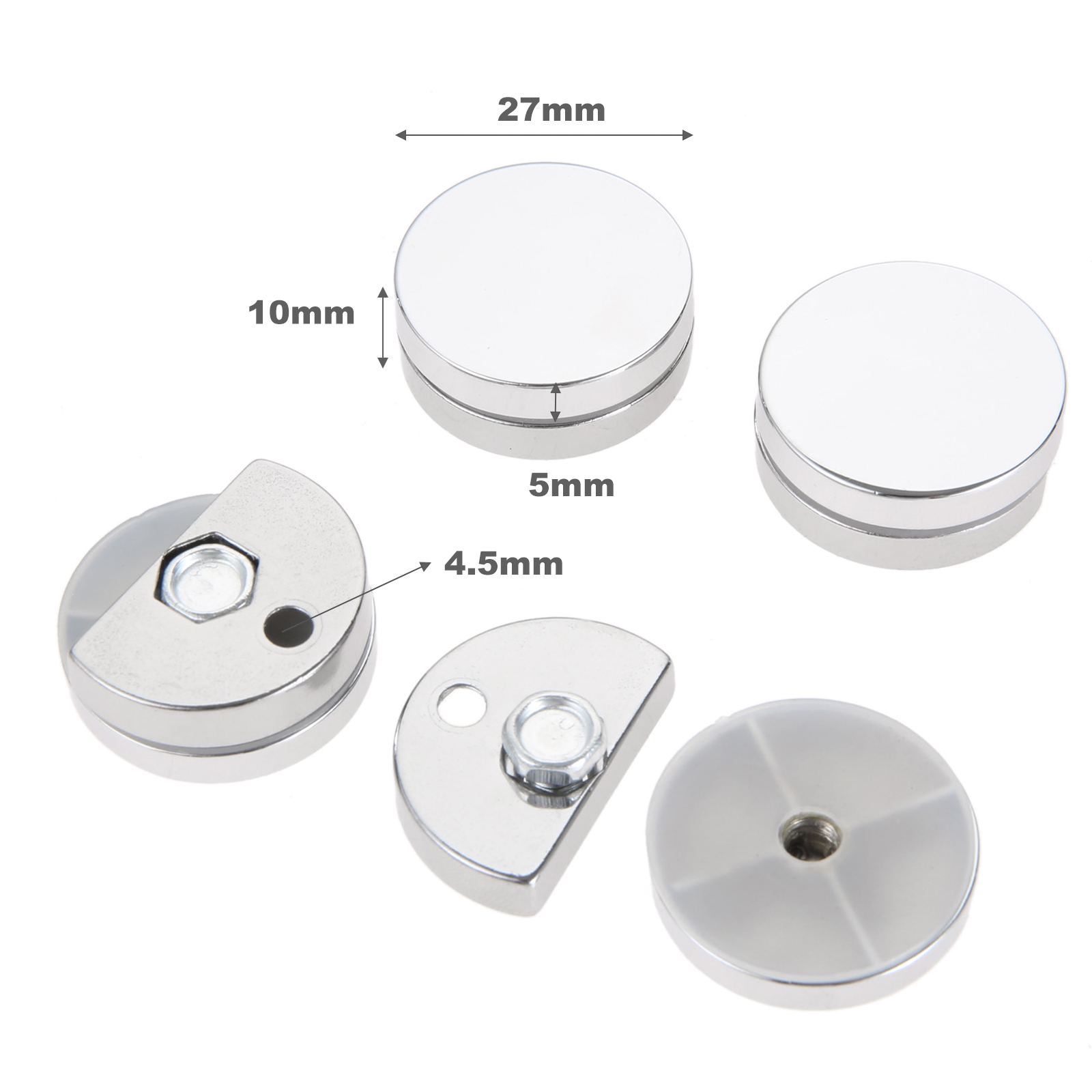 4Pcs 20/27Mm Ronde Glasklem Sp - Home Hardware Bathroom Mirrors recensie en prijs