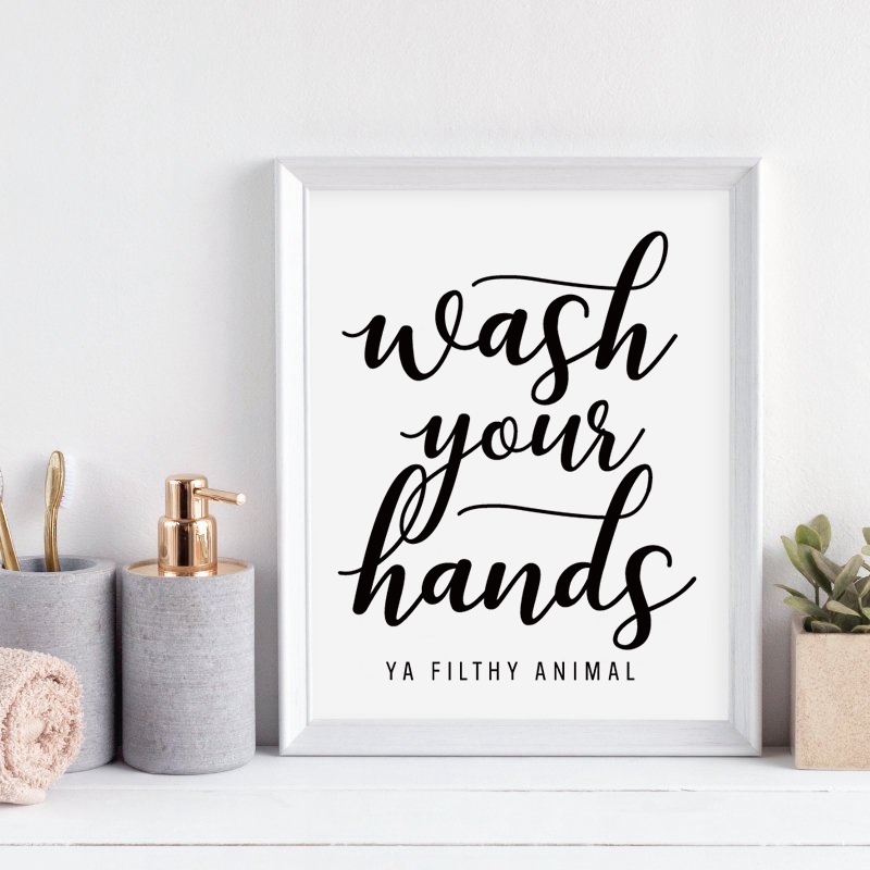 Was je handen je smerig dier m - Home Bathroom Quotes recensie en prijs
