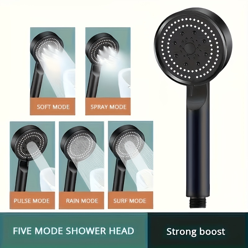 Zwarte douchekop met 5 standen - Home One Bathroom Accessories recensie en prijs