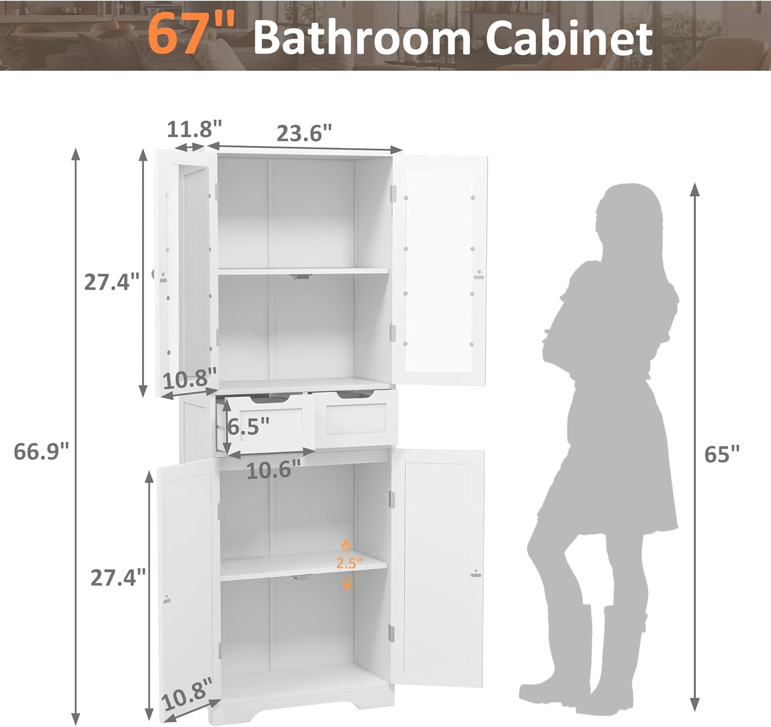 Hoge badkameropbergkast Vrijst - Home Bathroom Furniture recensie en prijs