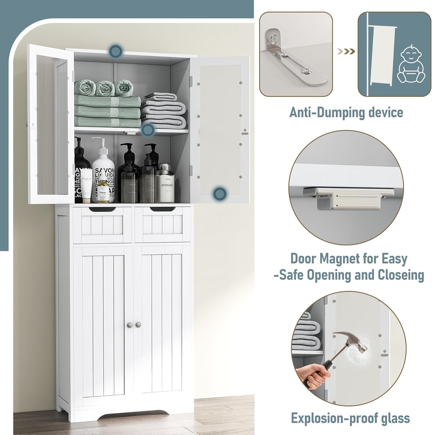 Hoge badkameropbergkast Vrijst - Home Bathroom Furniture recensie en prijs